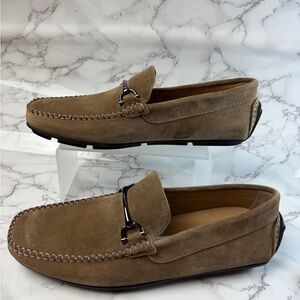 Bruno Magli Parker Taupe Suede Slip-On Loafers